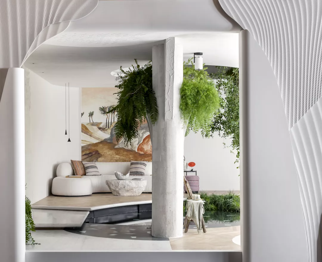 Un Oasis en HIMACS, para el espacio Hüest, diseñado por Nothingstudio en el Marbella Design & Art