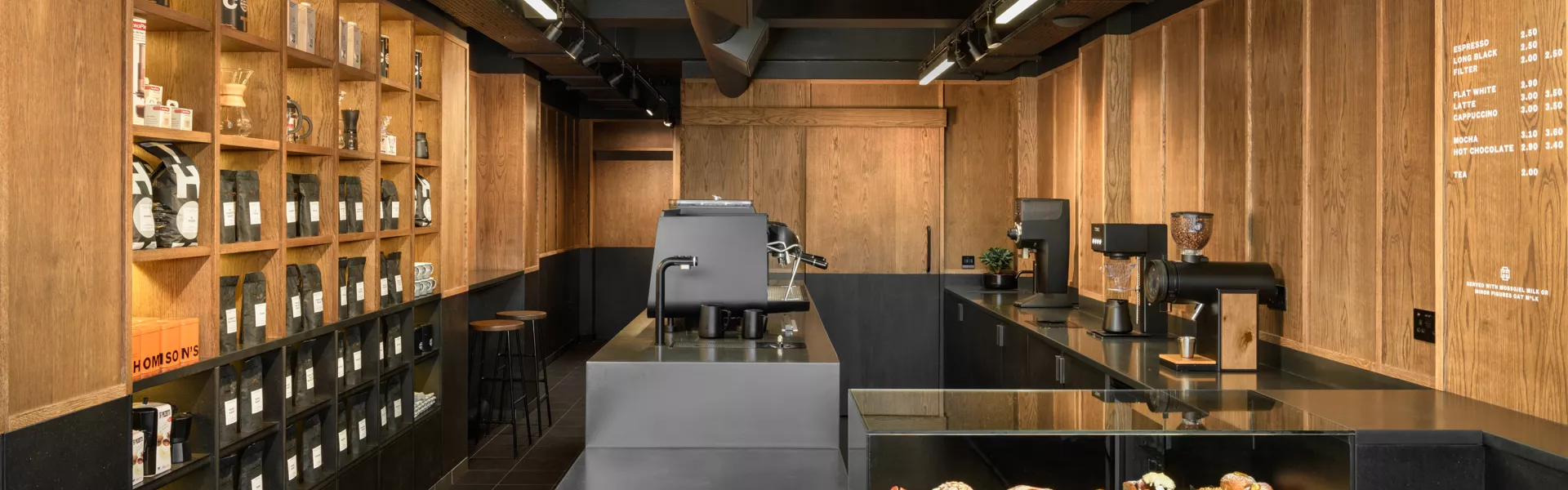 HIMACS crea uno stile ricercato e definito per lo store Thomson’s Coffee di Glasgow 