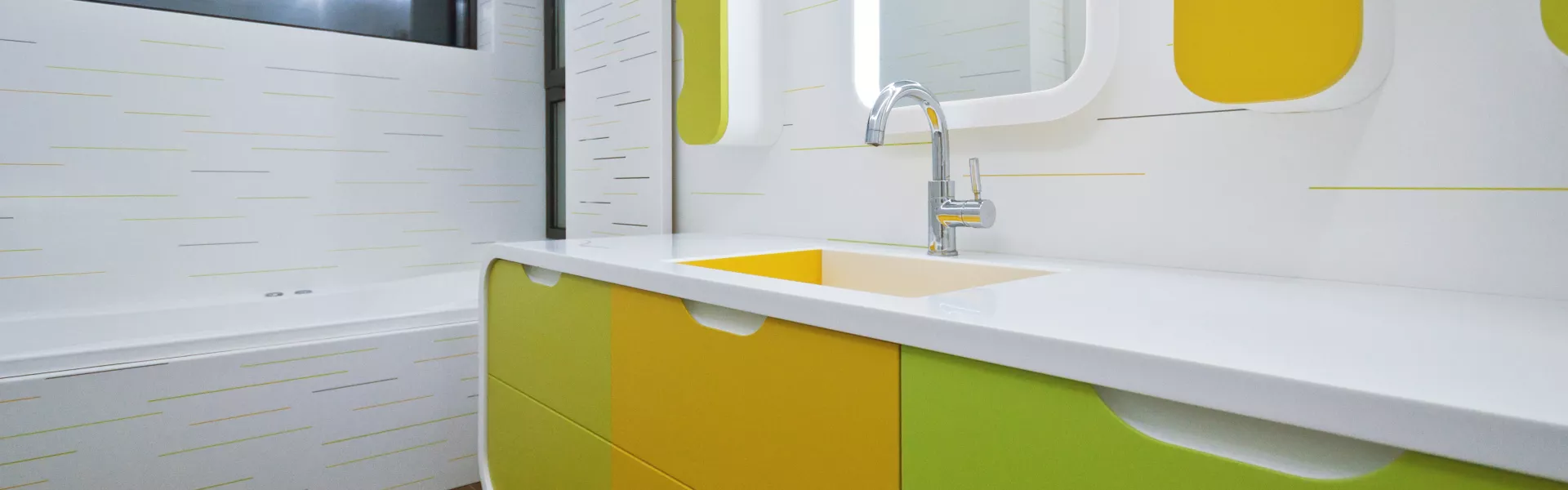  HIMACS brings a splash of colour to the bathroom