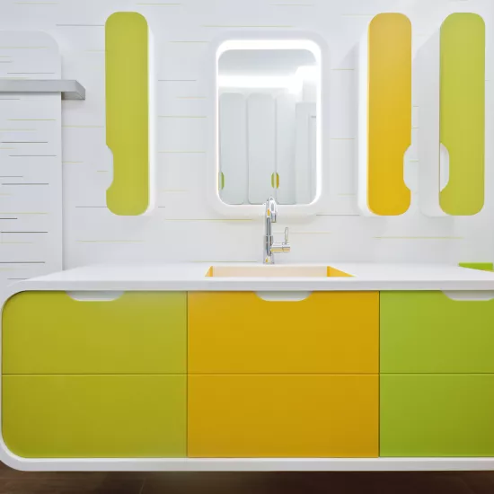  HIMACS brings a splash of colour to the bathroom