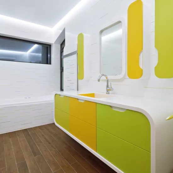  HIMACS brings a splash of colour to the bathroom