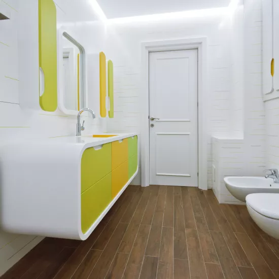  HIMACS brings a splash of colour to the bathroom