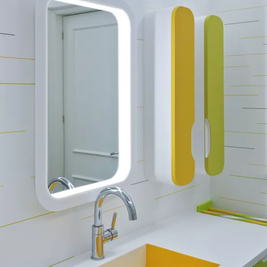  HIMACS brings a splash of colour to the bathroom