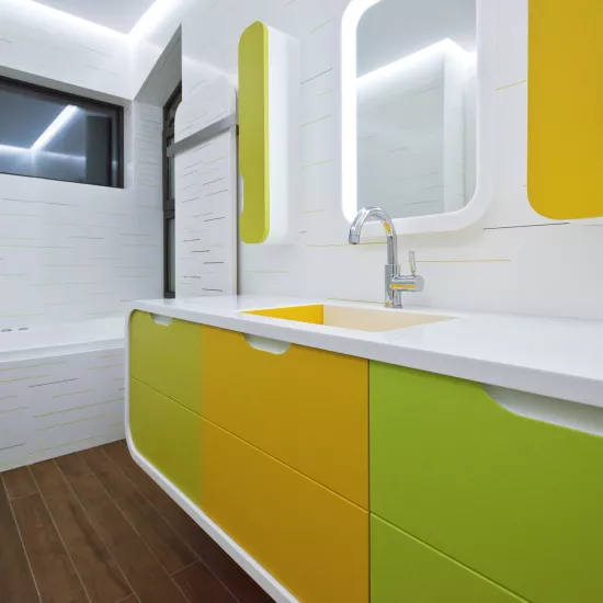  HIMACS brings a splash of colour to the bathroom