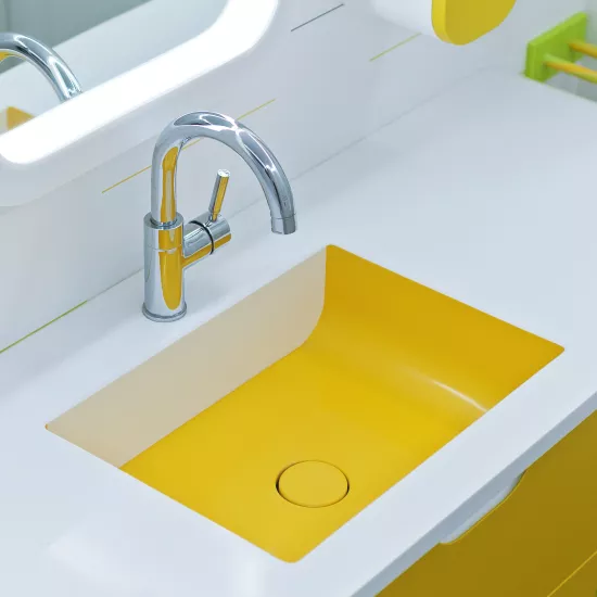  HIMACS brings a splash of colour to the bathroom