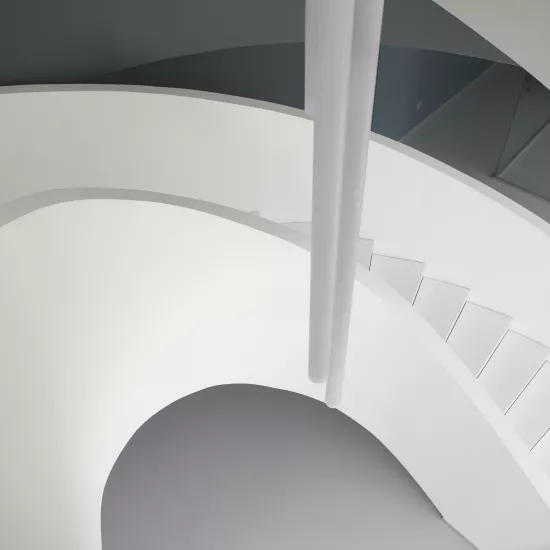 A sculptural staircase in HIMACS