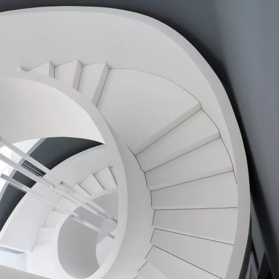 A sculptural staircase in HIMACS