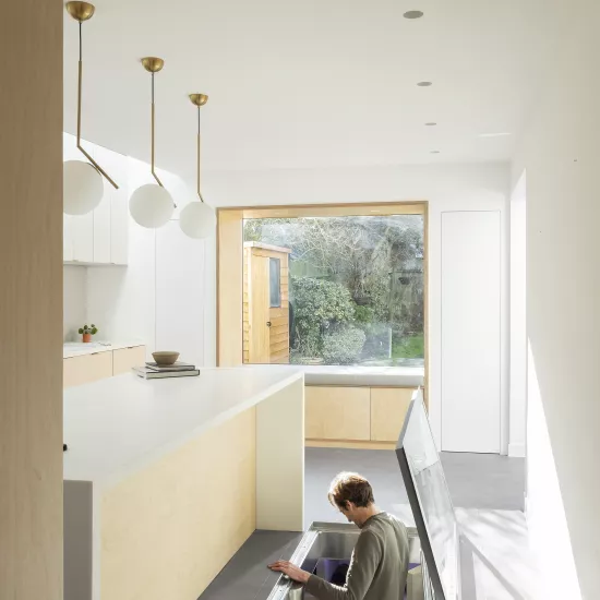 A dreamy minimalist kitchen with HIMACS elements in the Nook House