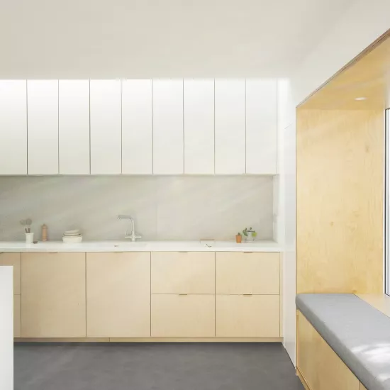 A dreamy minimalist kitchen with HIMACS elements in the Nook House