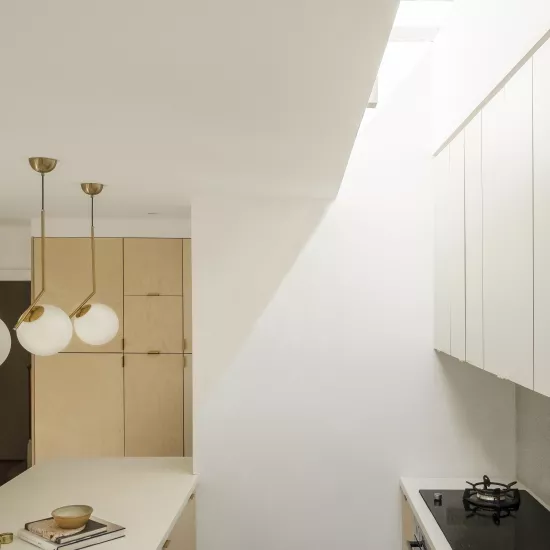 A dreamy minimalist kitchen with HIMACS elements in the Nook House