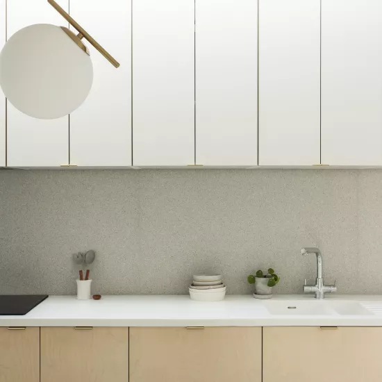 A dreamy minimalist kitchen with HIMACS elements in the Nook House