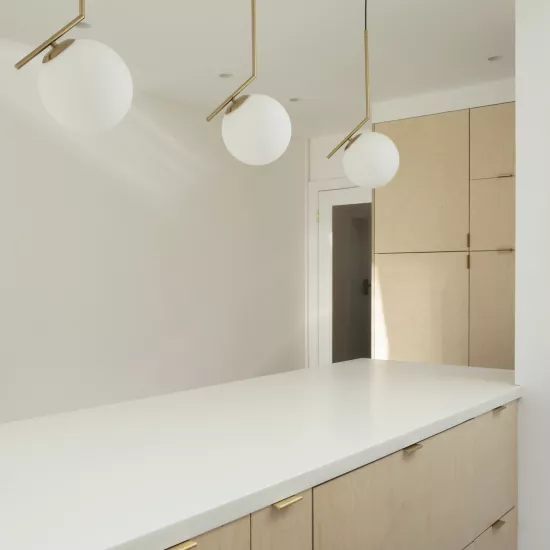 A dreamy minimalist kitchen with HIMACS elements in the Nook House