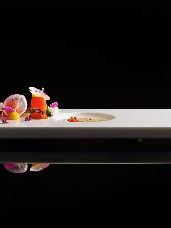 Designer dishware at Librije restaurant