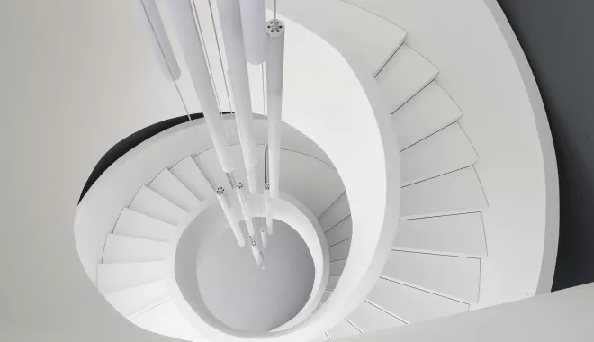 A sculptural staircase in HIMACS