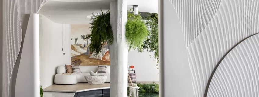 Nothingstudio und Hüest schaffen eine wahre HIMACS-Oase auf der Marbella Design & Art