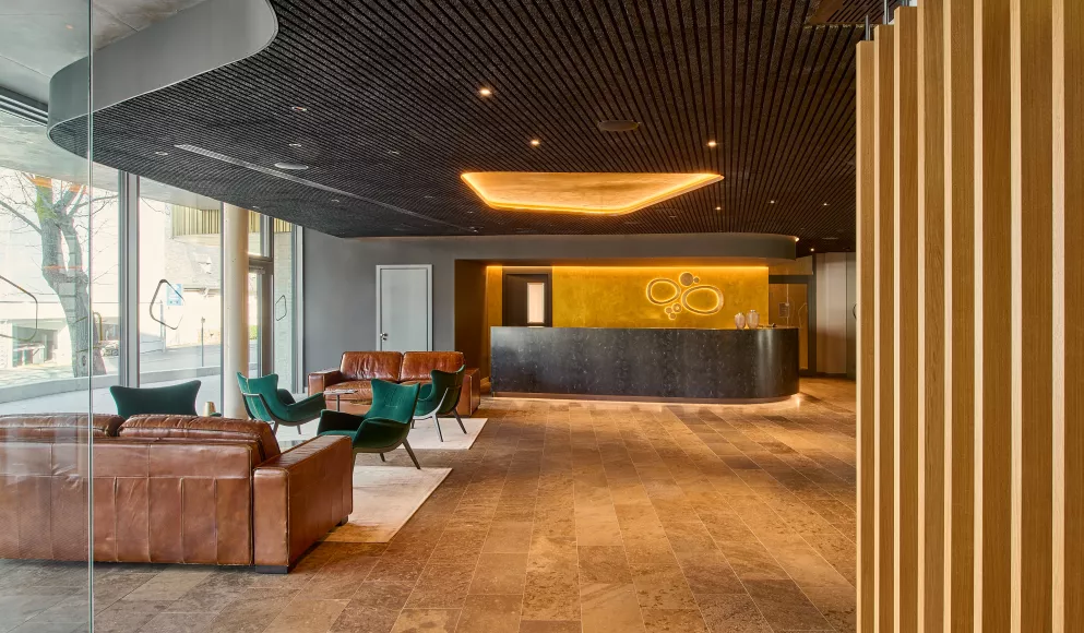 HIMACS in the Sanremo shade welcomes guests to the Emser ThermenHotel in Germany