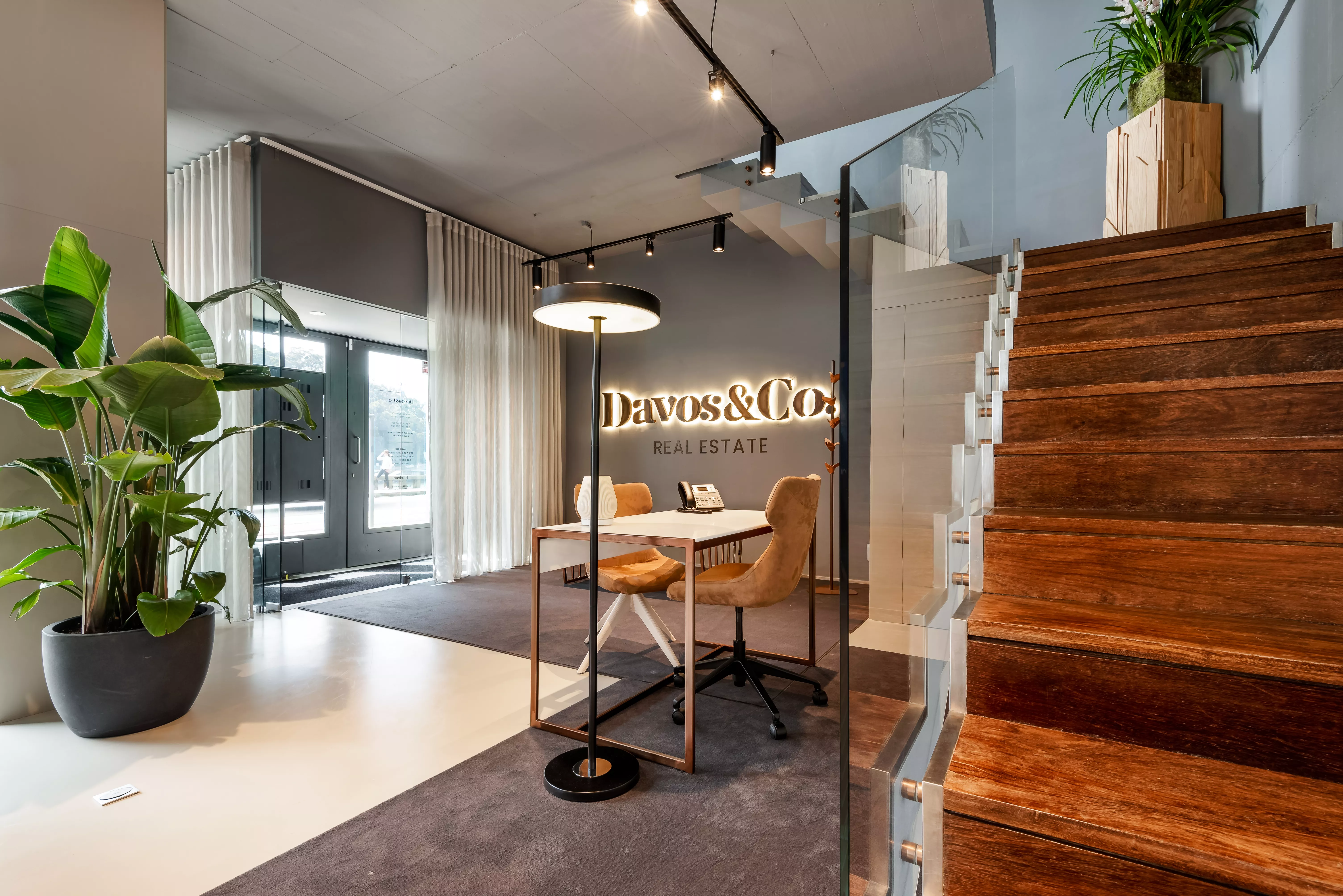 The ethereal aesthetics of HIMACS Pavia in a chic, industrial office design