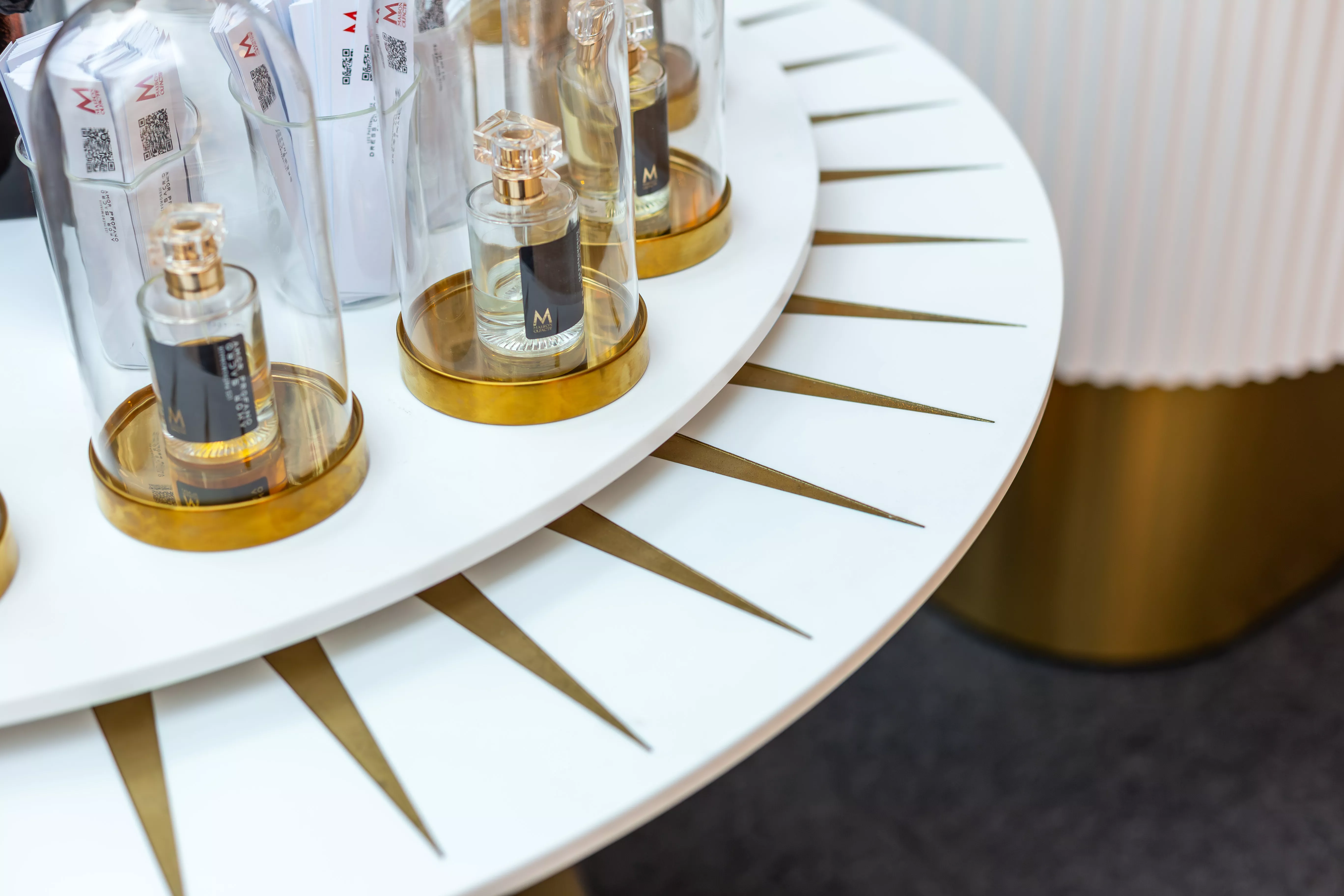 Luxurious HIMACS & Brass Perfumery Island for Maison Olfactif