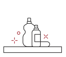 Use appropriate pH-neutral cleaning solutions and dilute the solution based on the manufacturer’s recommendations.