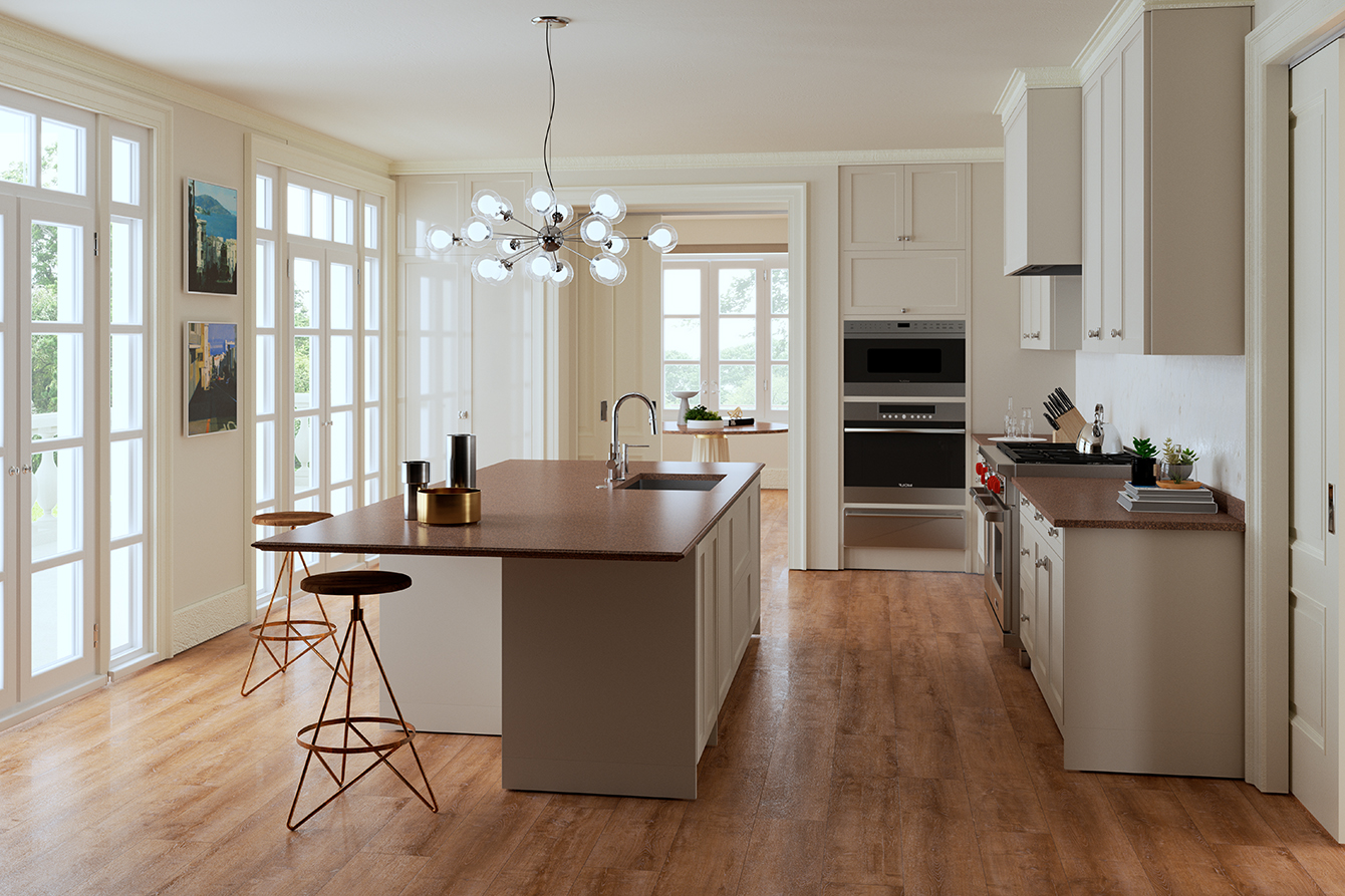 LX Hausys HFLOR - Choose kitchen materials like HFLOR luxury vinyl tiles, balancing style and durability.