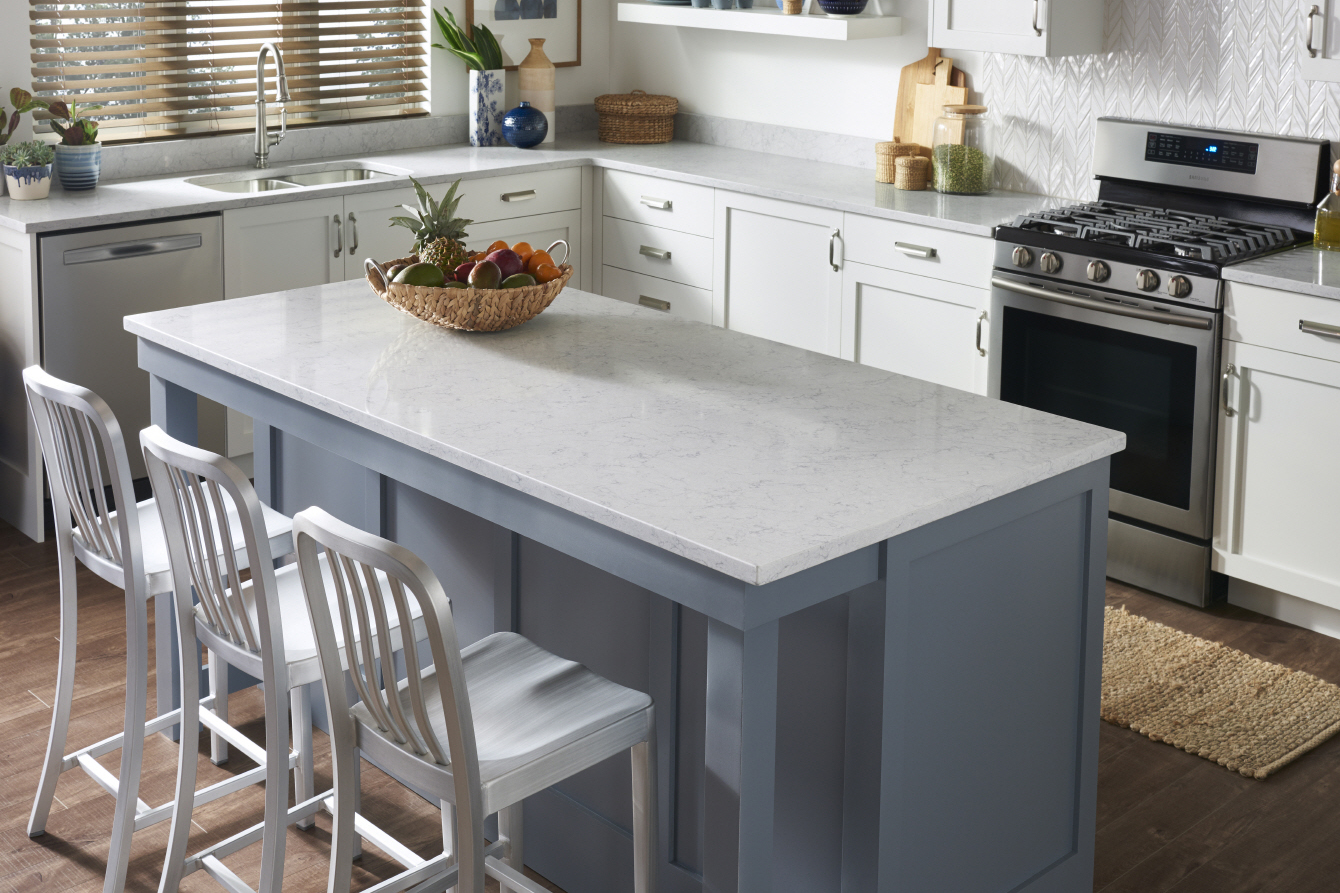 LX Hausys VIATERA - LX Hausys provides durable, stylish countertops tailored for small kitchen islands, maximizing functionality and aesthetics.