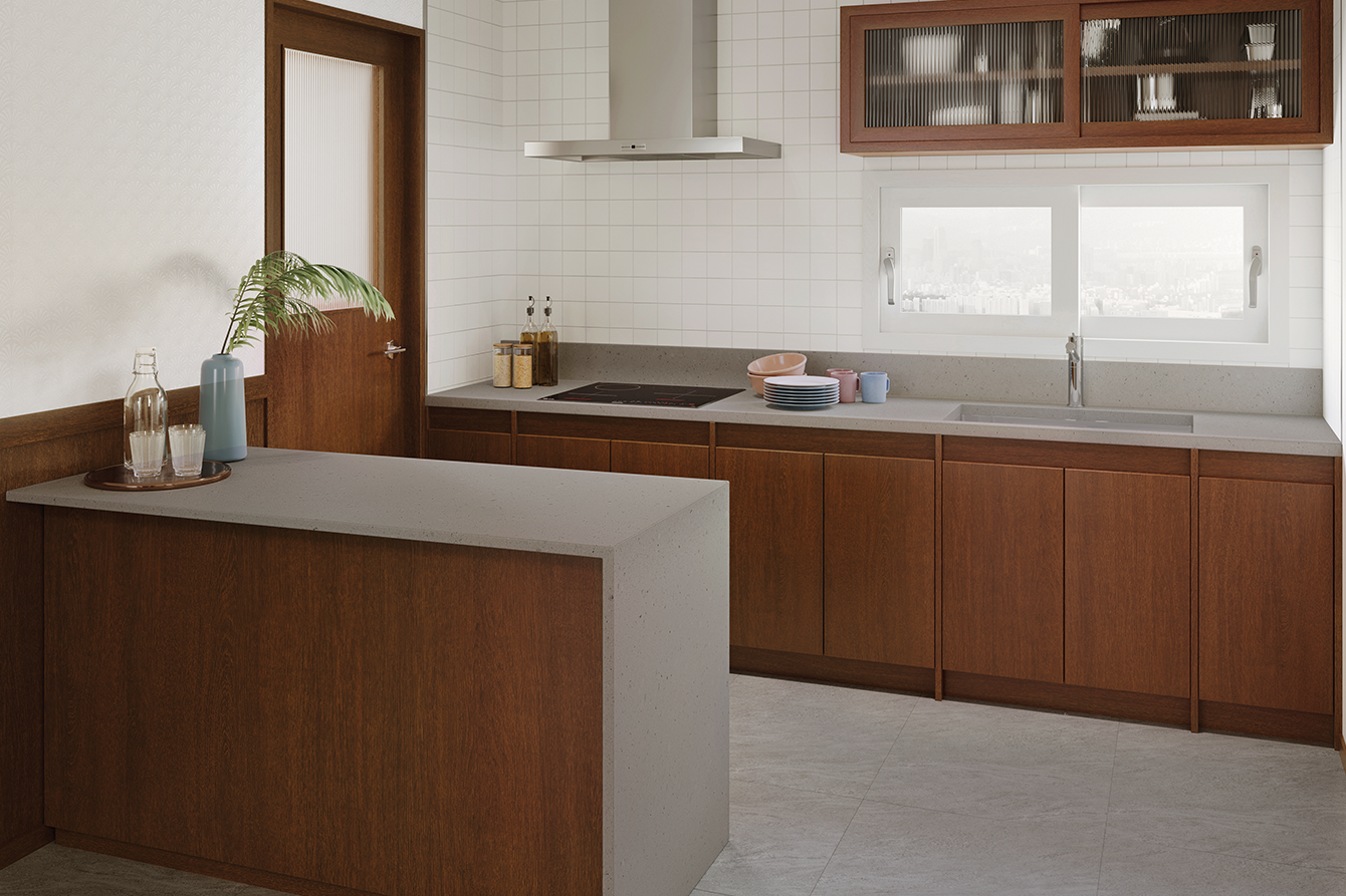 LX Hausys BENIF - Consider a peninsula as an alternative to an island for added counter space and seating options, ideal for smaller or differently shaped kitchens.
