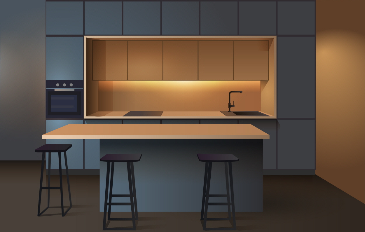 Switch to under-cabinet lighting in the kitchen for space-saving and a cozy ambiance.