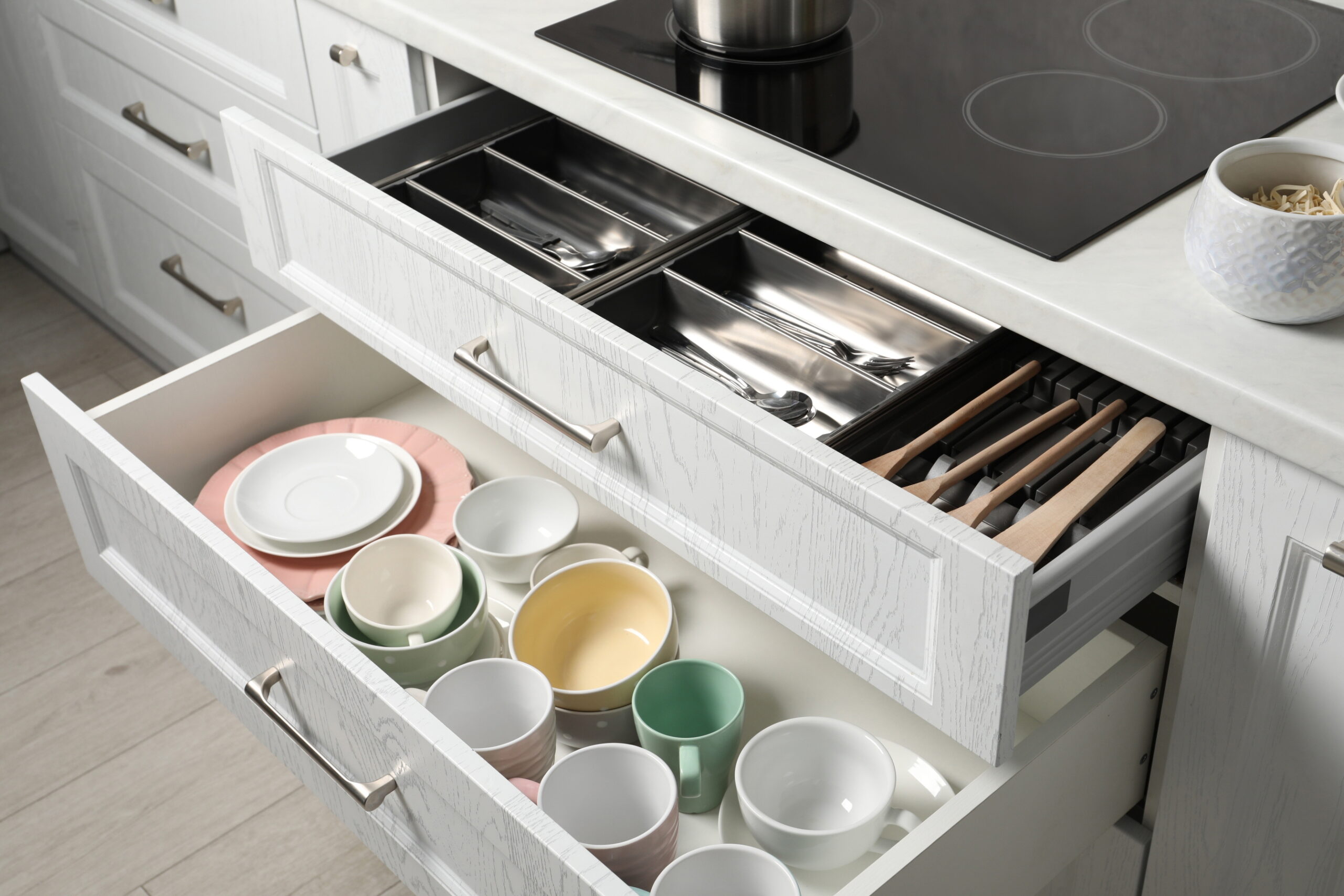 Consider using pull-out shelves for improved accessibility in the kitchen.