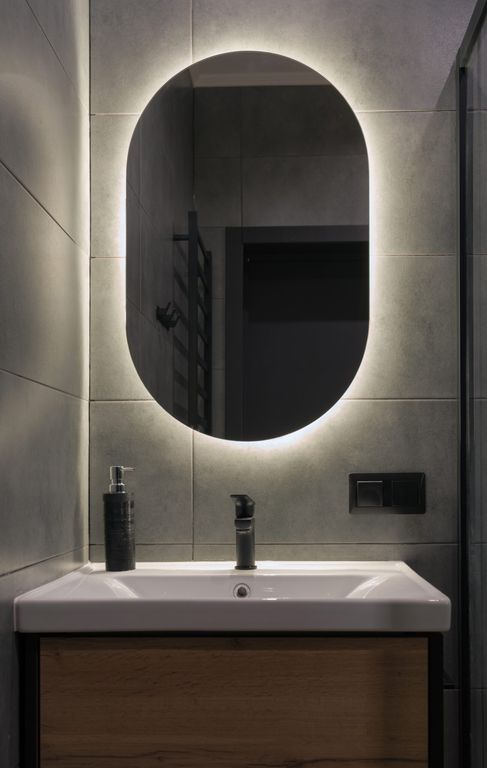 The lighted mirror not only adds aesthetic flair but also provides a clearer view of yourself.