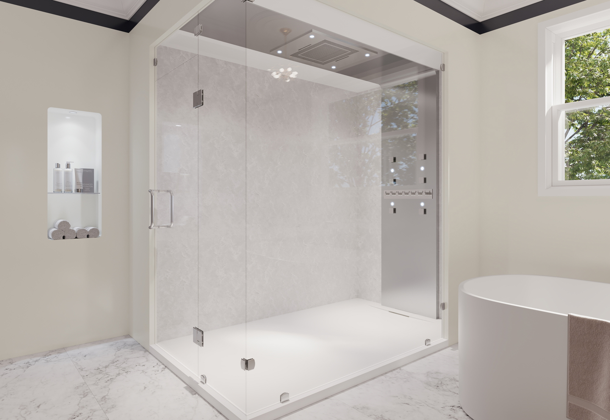 Glass shower doors allow light to flow freely, making your bathroom feel brighter and more open.