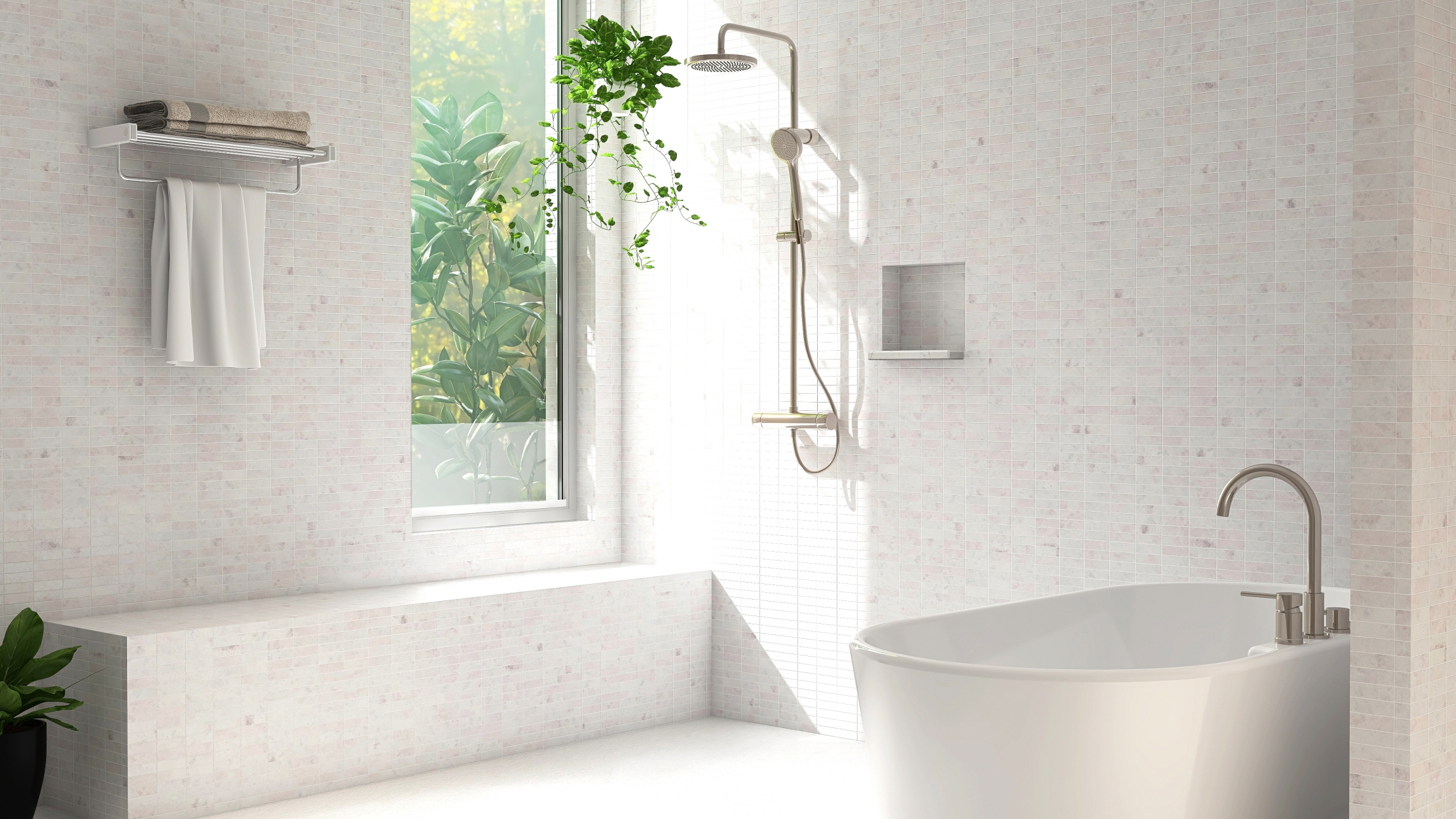 Plants not only infuse freshness into your bathroom but also improve air quality.
