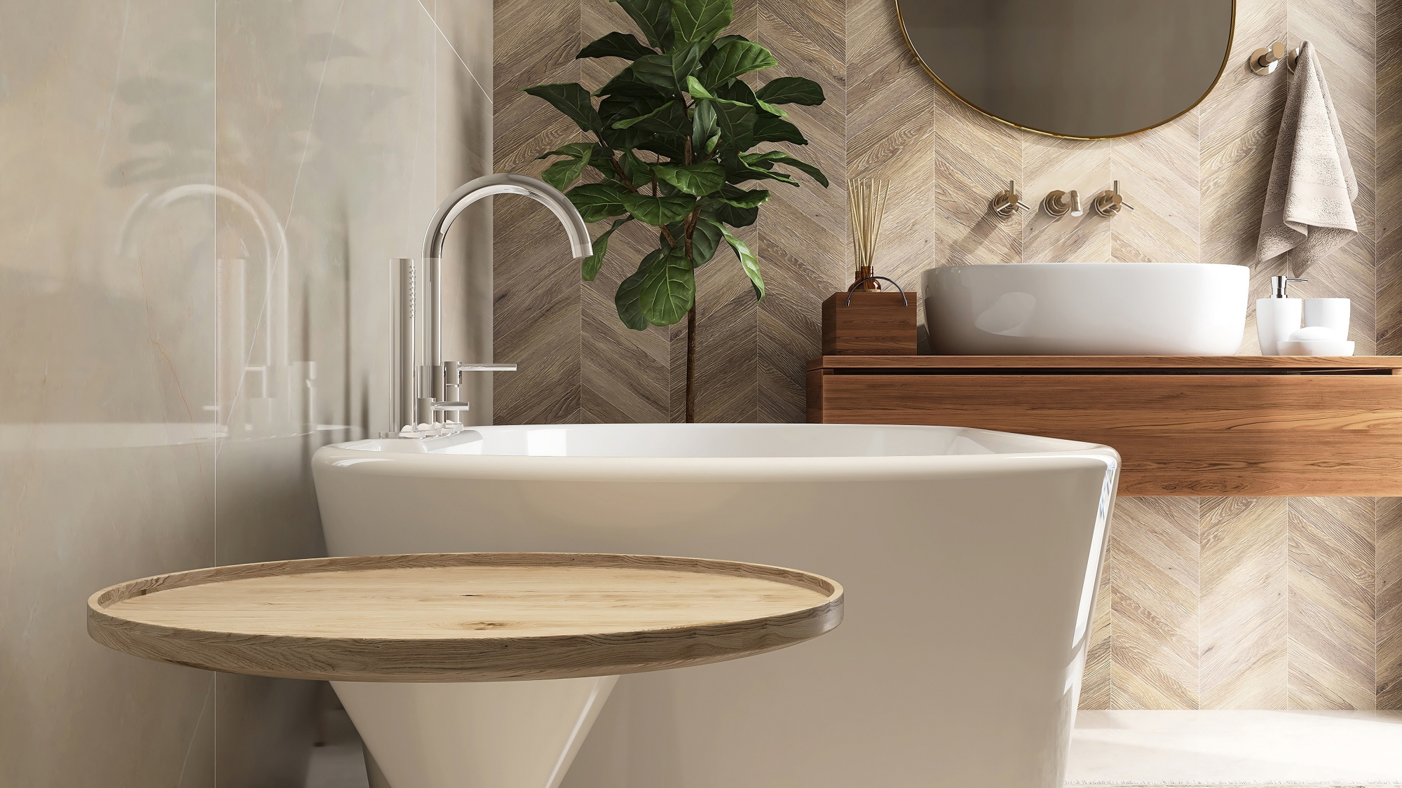 A beige tone in a bathroom adds a sense of warmth and relaxation to the space.