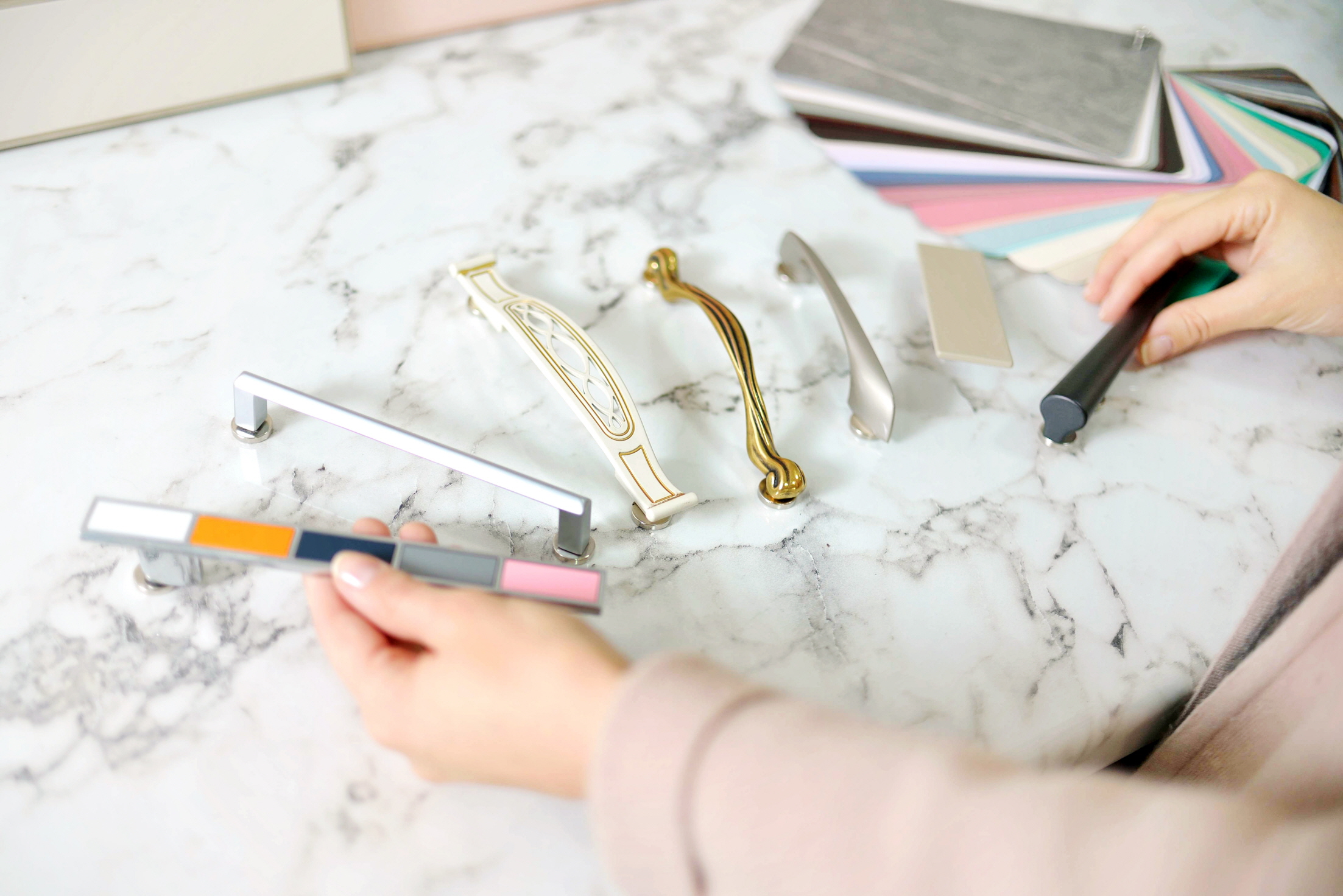 When reinstalling your cabinets, make a change by upgrading to new knobs for a fresh look.