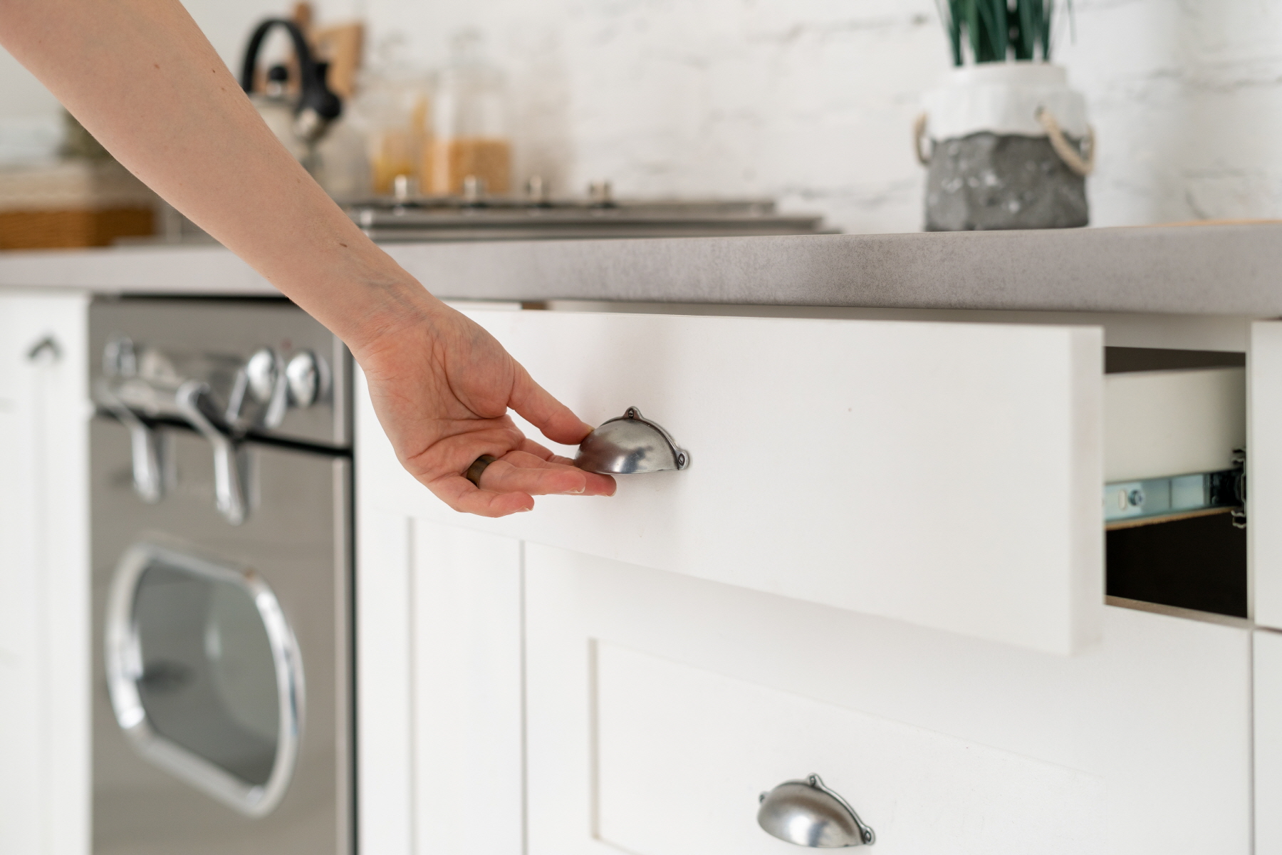 After installing the cabinet, ensure the hardware is securely attached and each door is properly aligned and level.