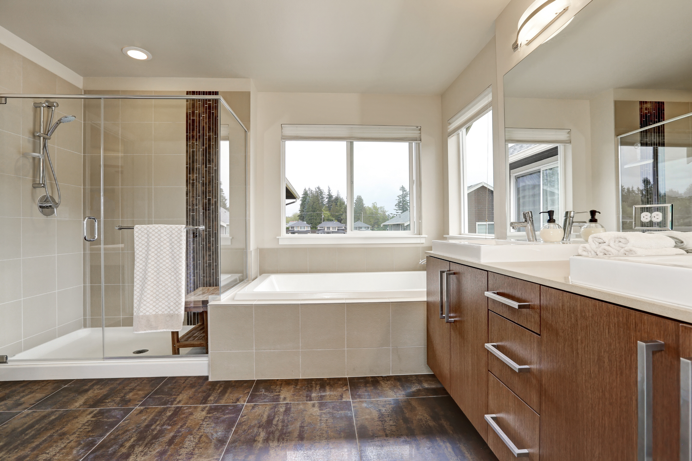 Walk-in showers are an essential element in master bathrooms