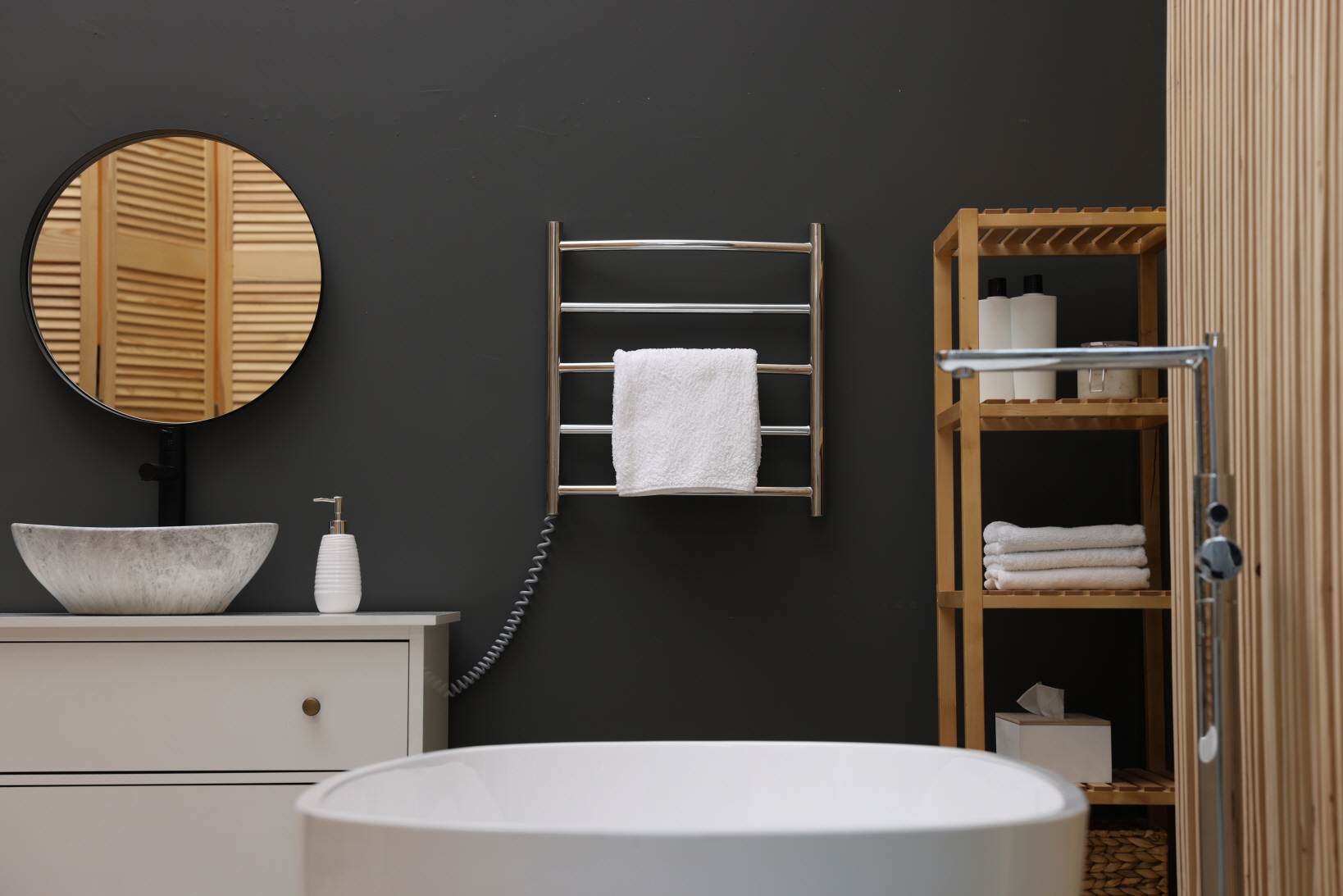 Adding a towel warmer provides guests with the comfort of warm towels and a touch of luxury.