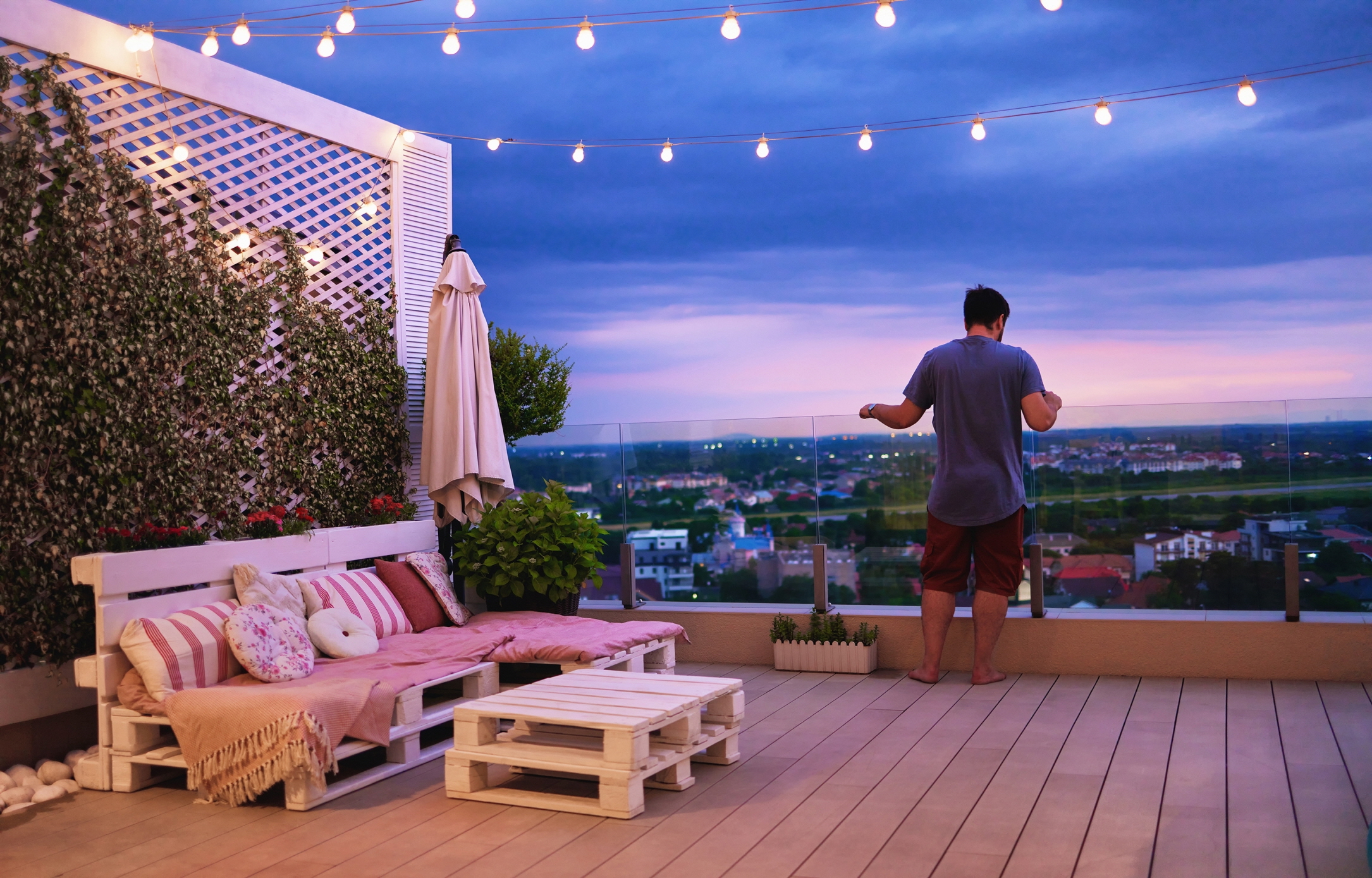 If you live in a condo or apartment, consider creating a rooftop patio.