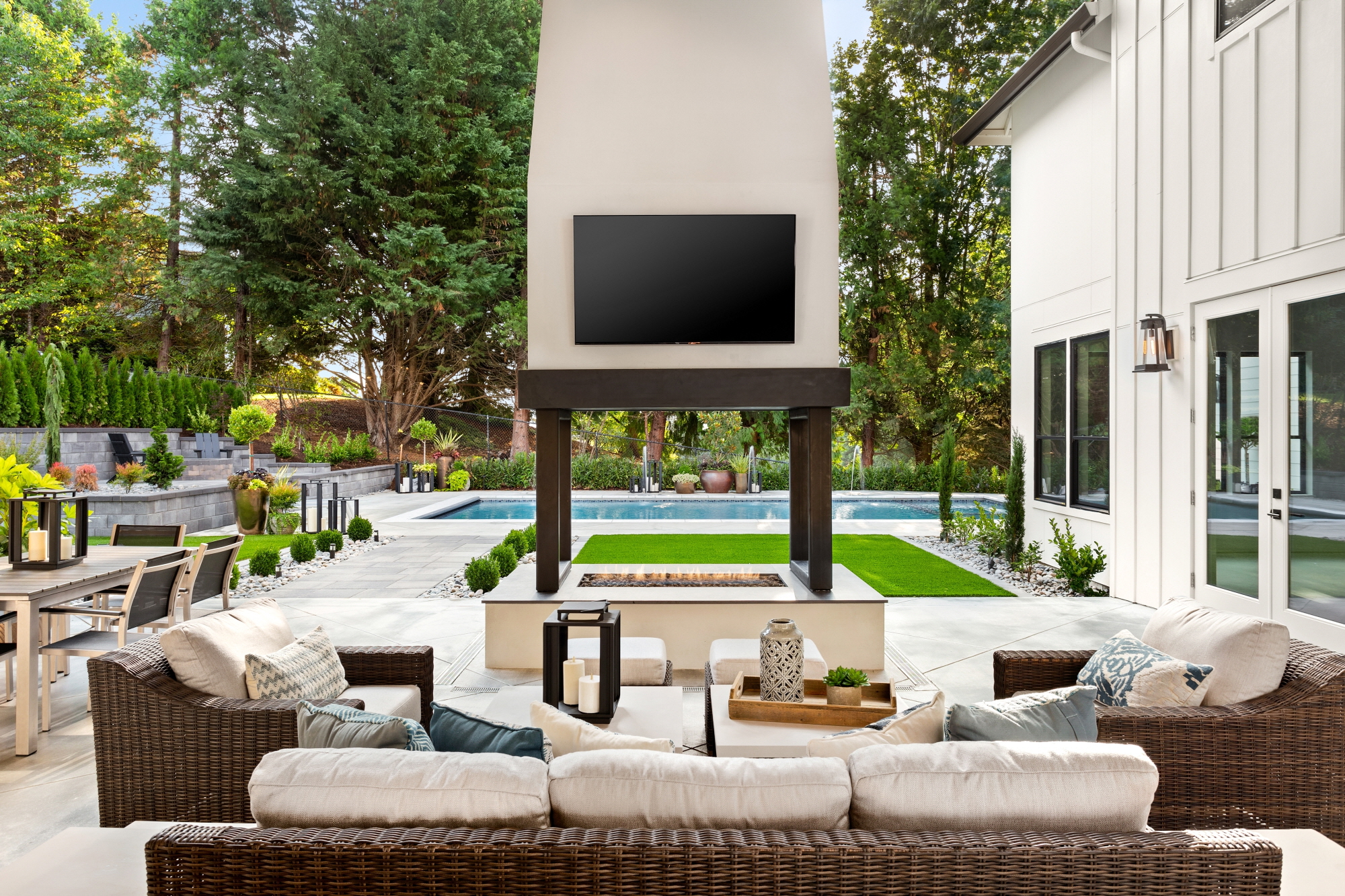  Incorporate ideas like pillows, cushions, and a small firepit to turn your outdoor space into a comfortable retreat.