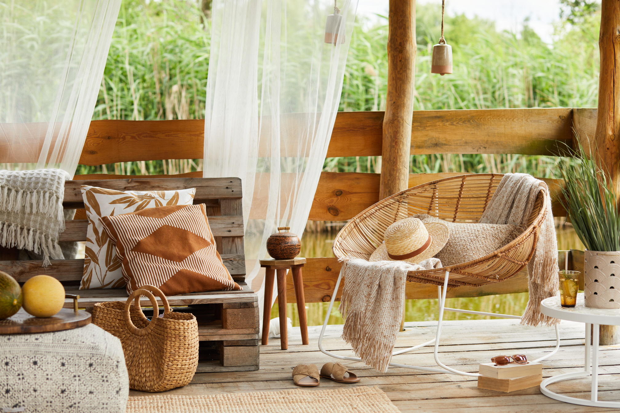 Showcase your personality on your patio by adding small details like pillows and cushions.