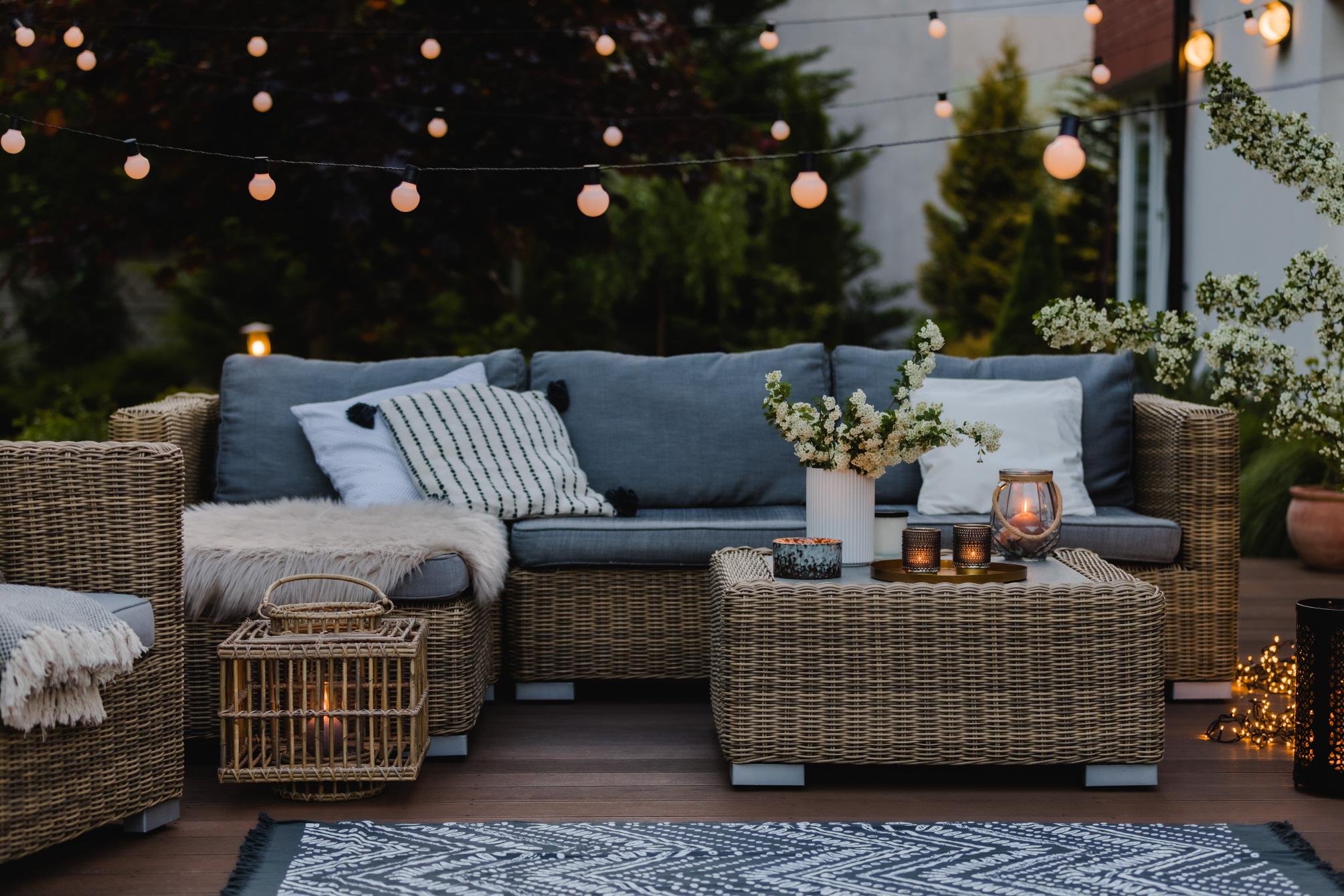 To make your patio the ultimate outdoor retreat, consider adding comfortable seating.